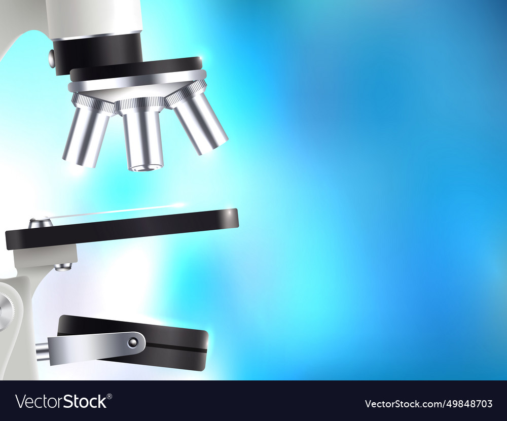 Microscope objective lenses detail realistic image vector image Microscope objective lenses detail realistic image
