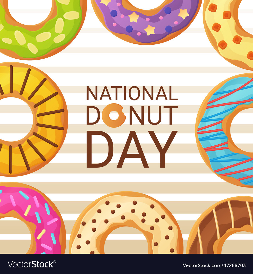 National donut day banner 2 june stock Royalty Free Vector