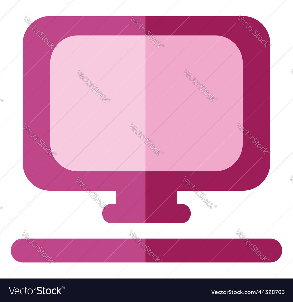 Pink school computer on a white background Vector Image