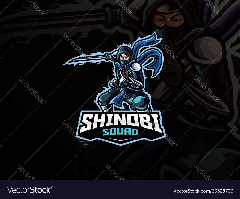 Shinobi mascot sport logo design Royalty Free Vector Image