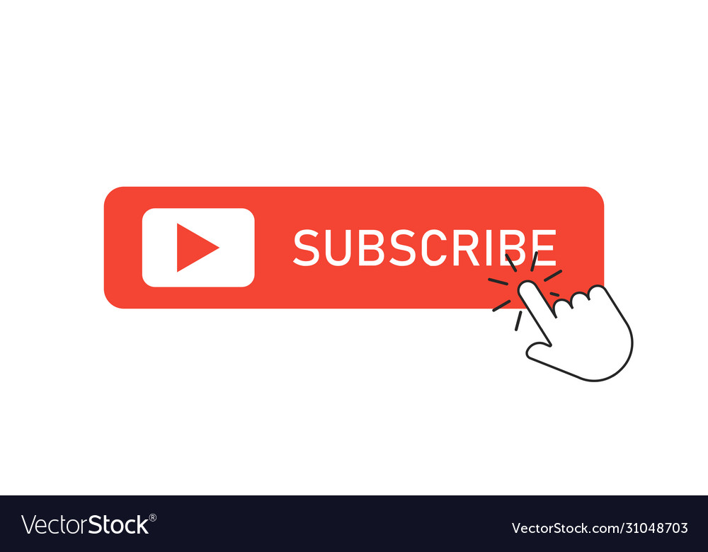 Subscribe red button click cursor or pointer