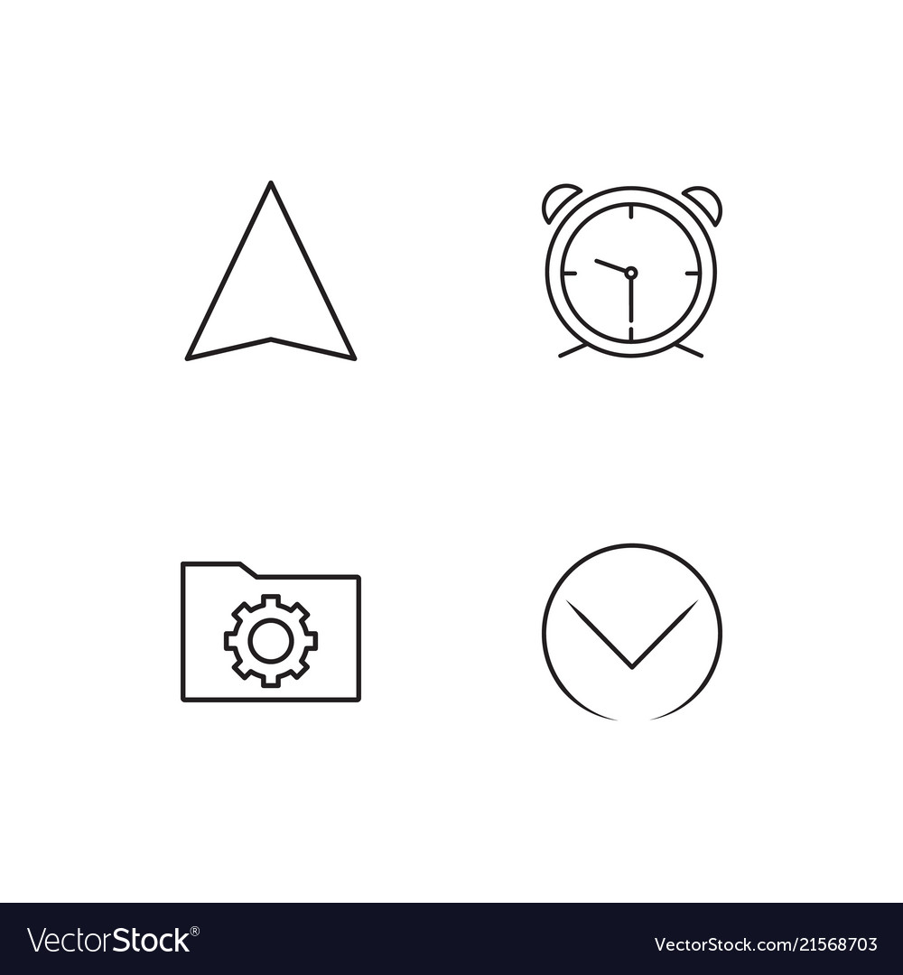 Time linear icons set simple outline