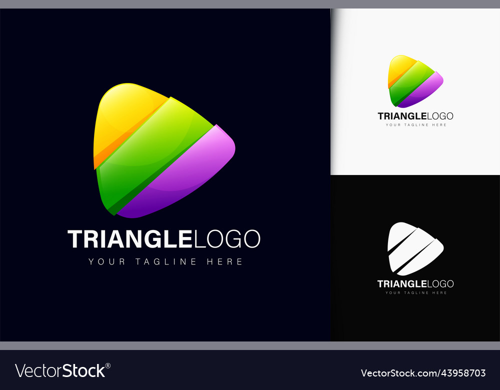 Triangle logo design with gradient vector image Triangle logo design with gradient