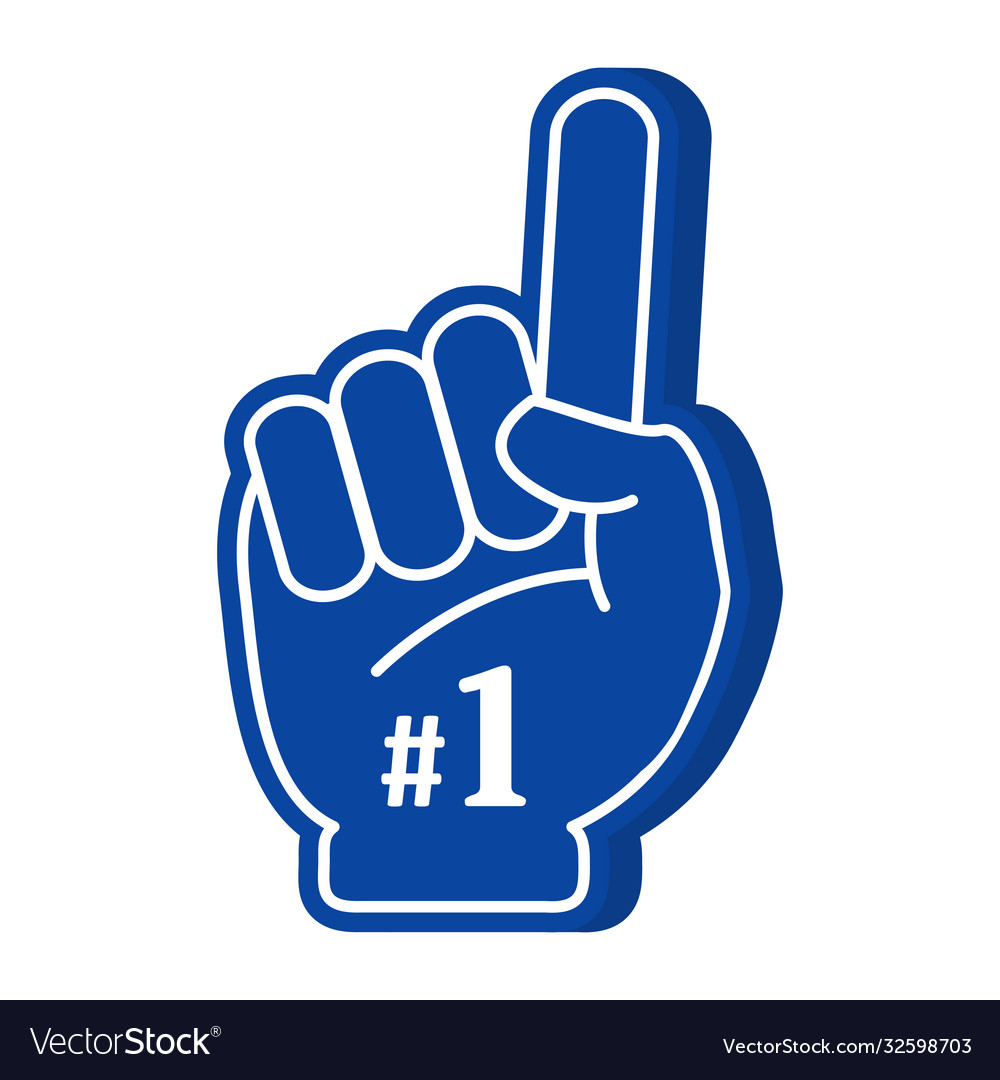 Victory hands symbol number one and best foam Vector Image