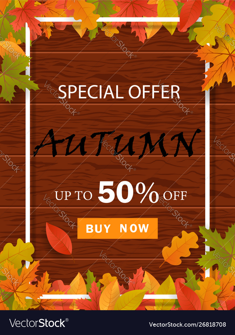 Autumn promo offer template background