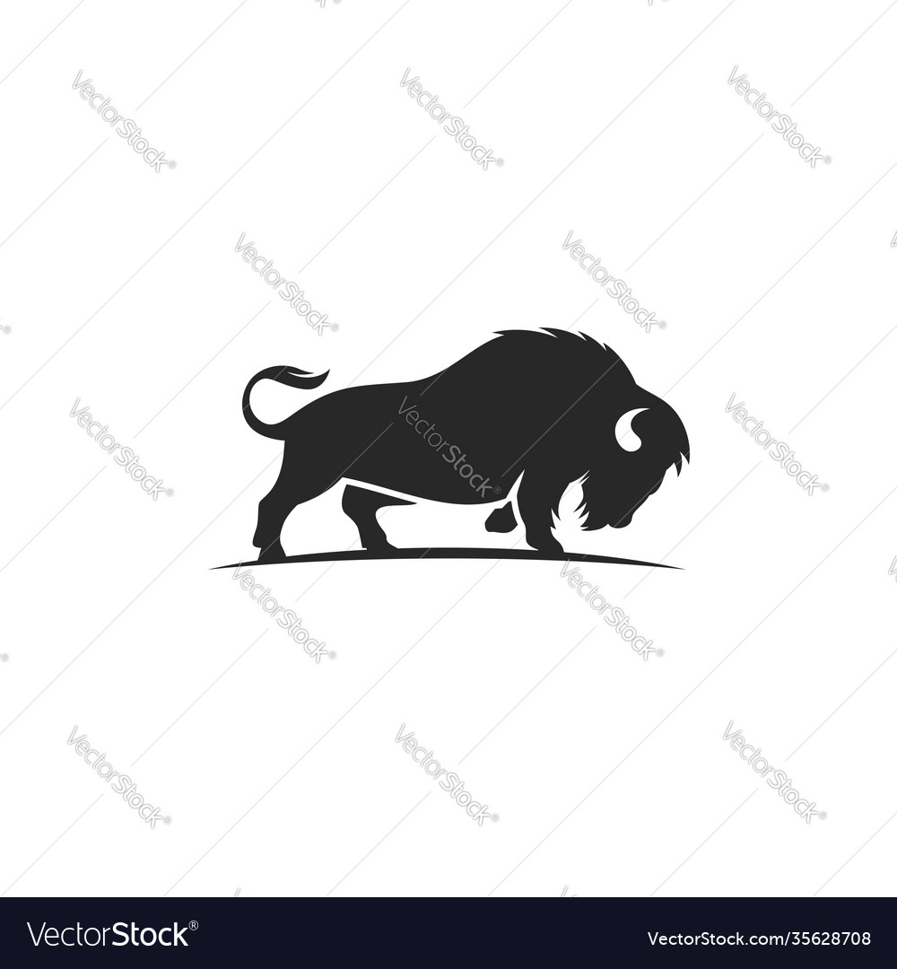 Bison logo design template Royalty Free Vector Image