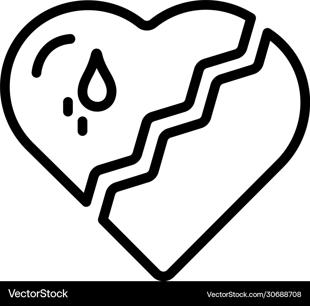 Broken heart Royalty Free Vector Image - VectorStock