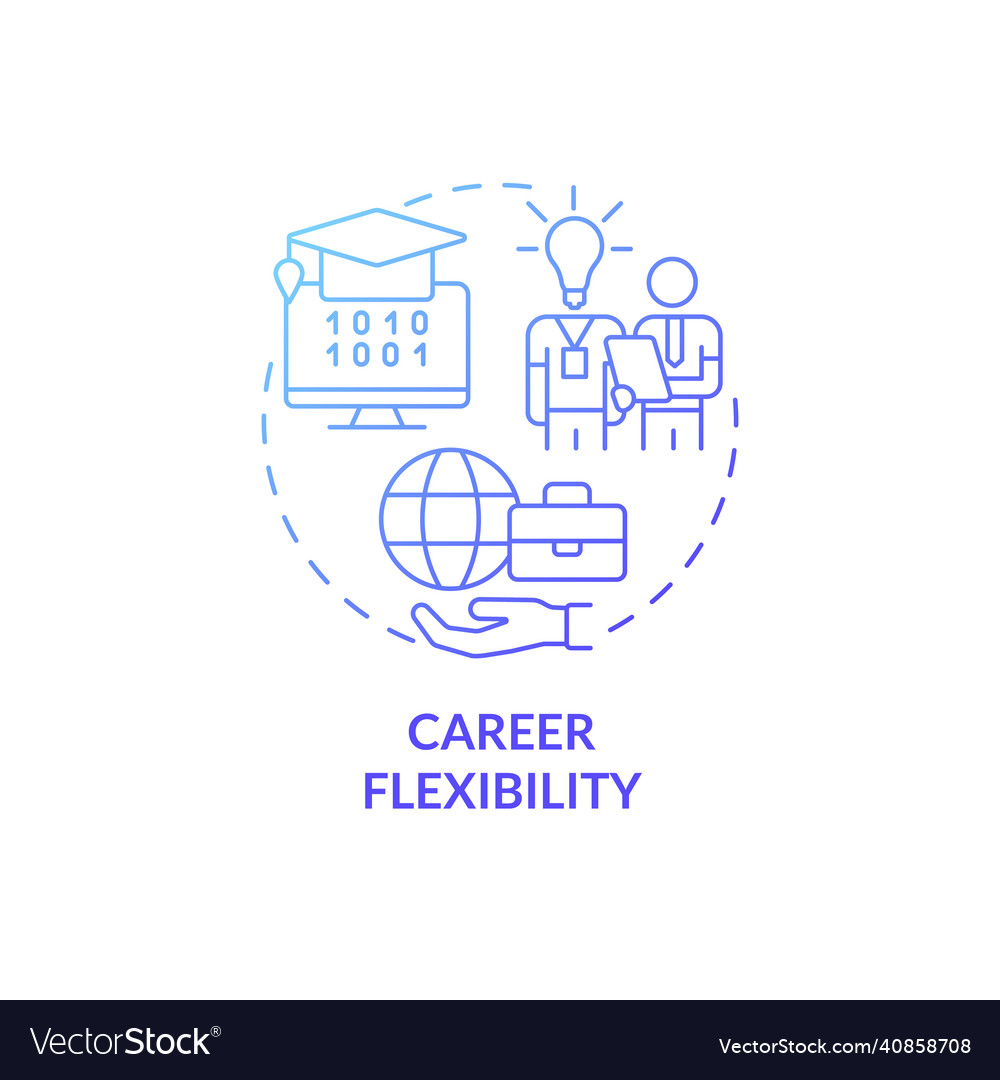 Career flexibility blue gradient concept icon Vector Image