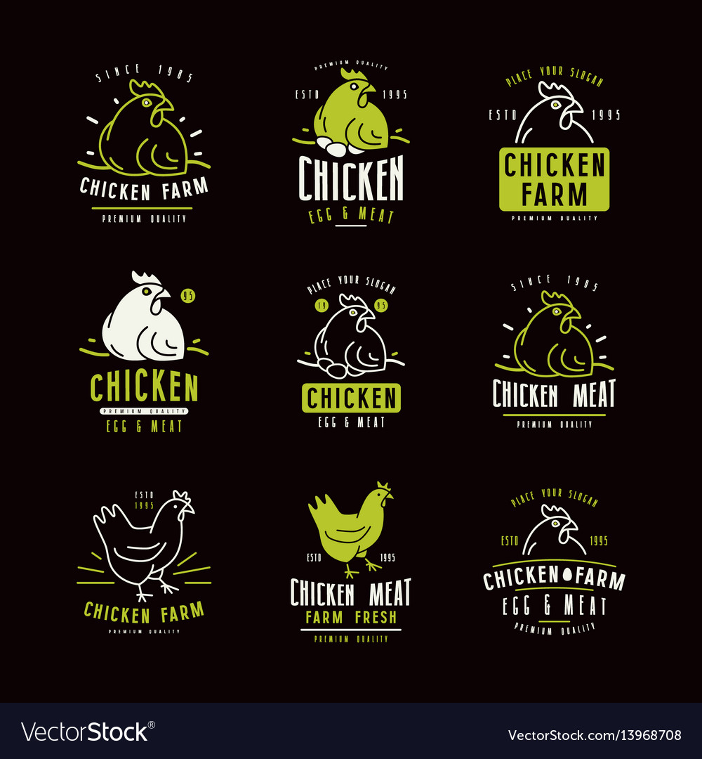 Chicken Farm Labels And Emblems Royalty Free Vector Image 5470