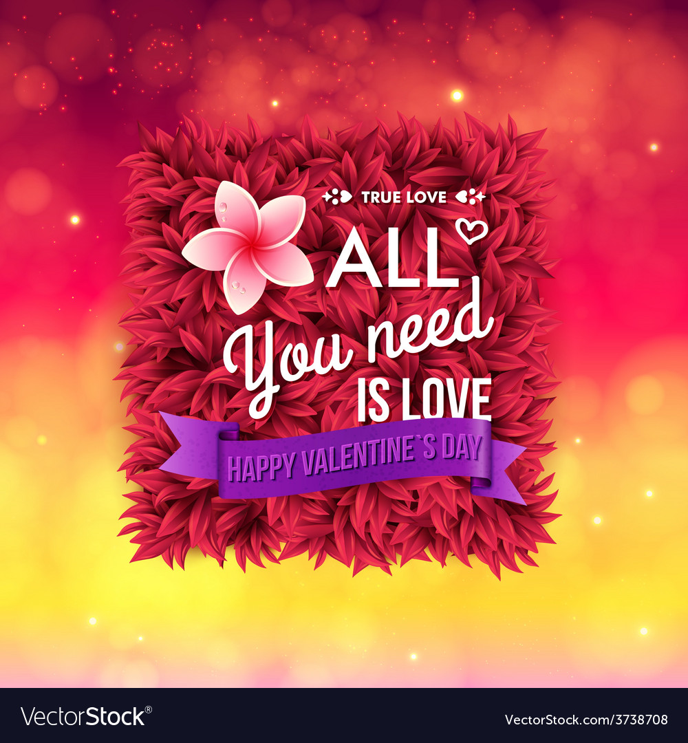 Colorful all you need is love valentines card