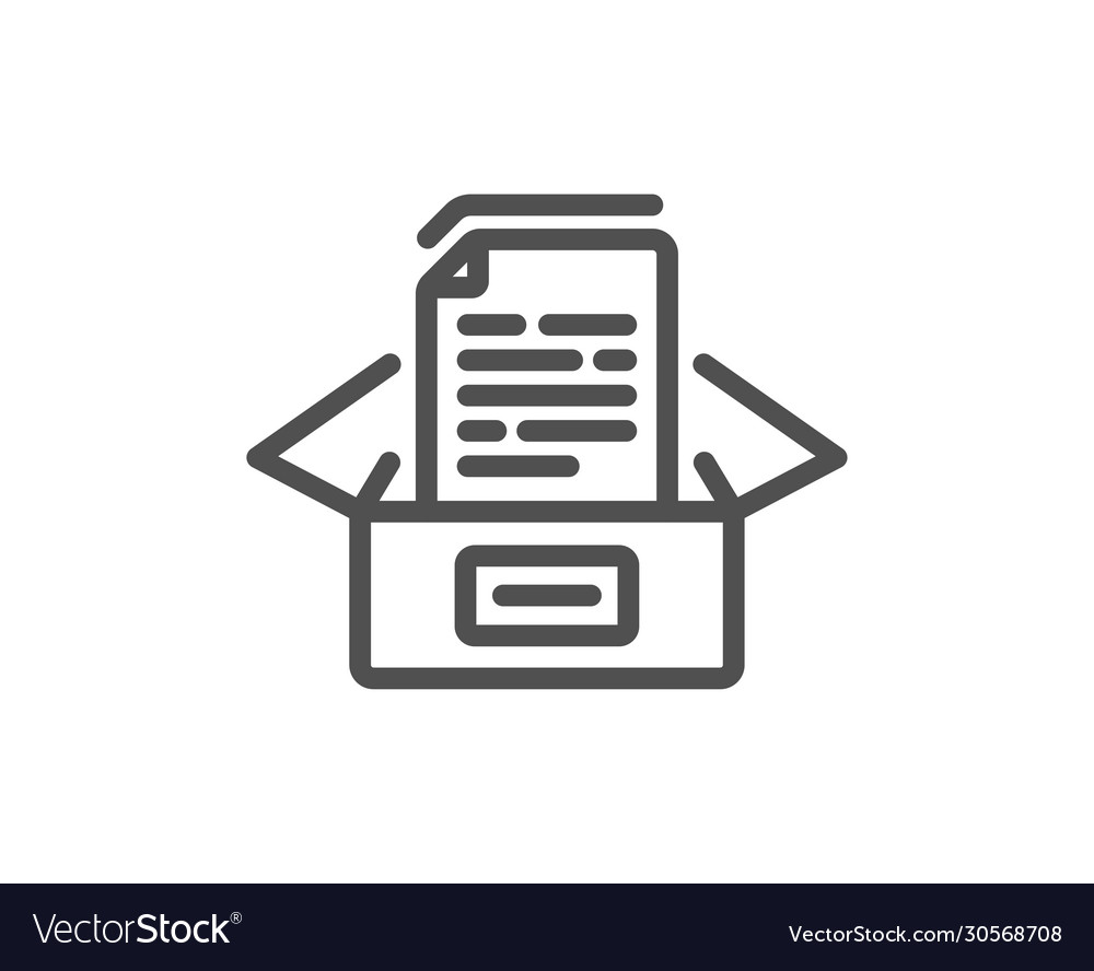 Documents box line icon doc files page sign