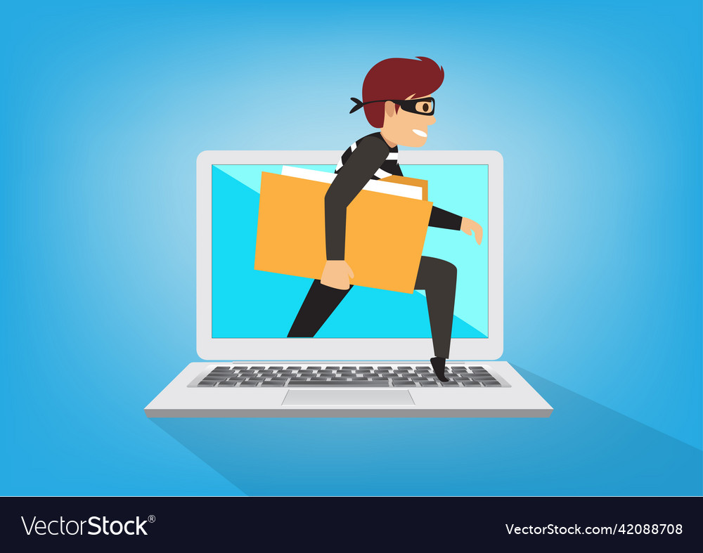 File hacker and security system design flat style vector image File hacker and security system design flat style