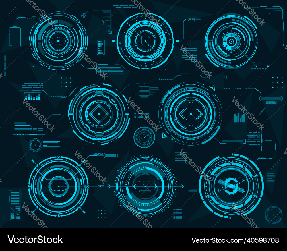 Hud futuristic infographic interface elements Vector Image