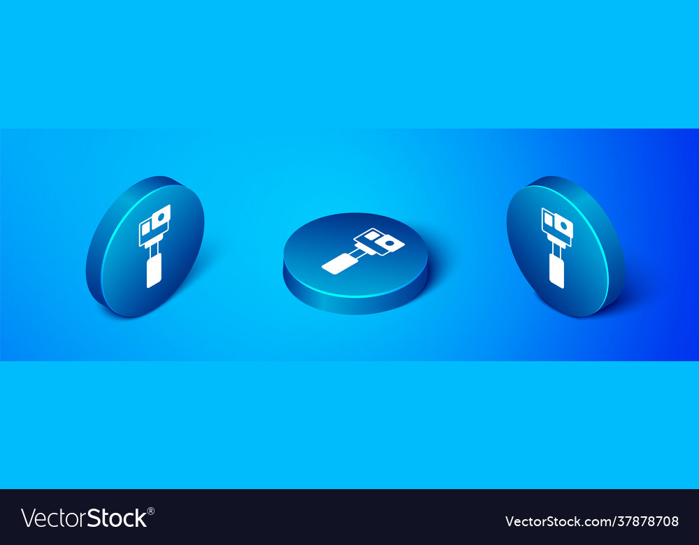 Isometric action extreme camera icon isolated