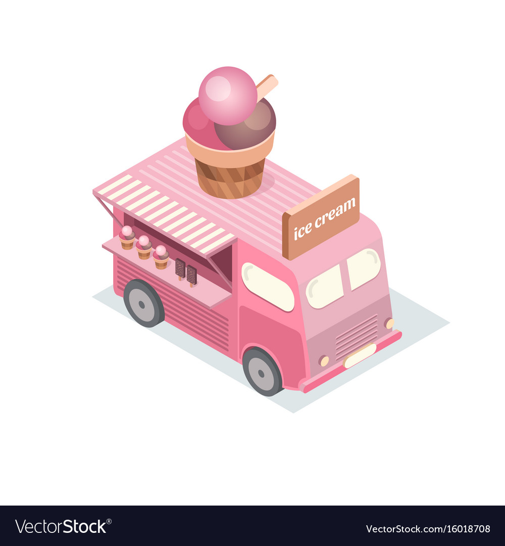 Isometric food trucks