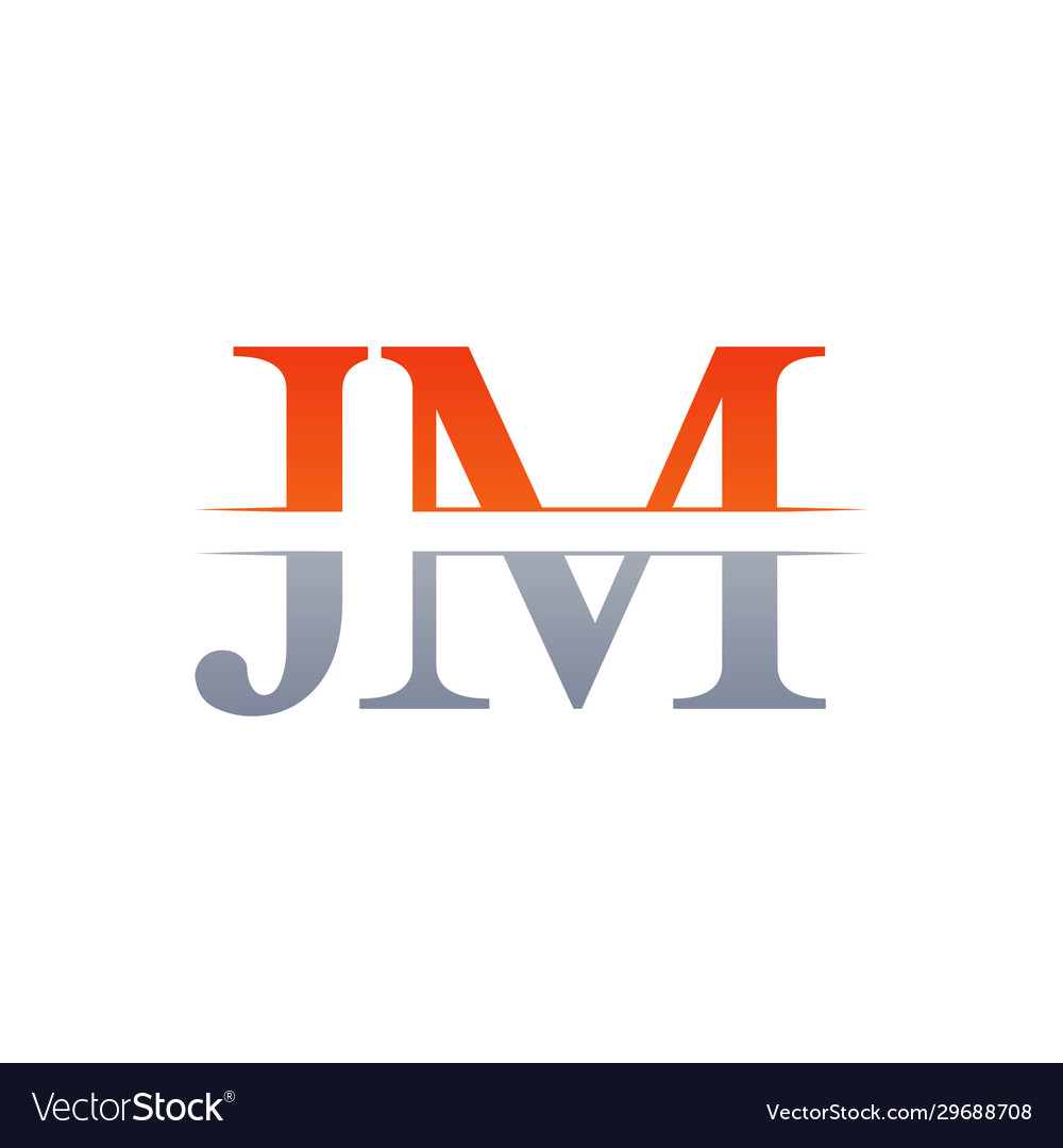 Jm letter type logo design template abstract Vector Image