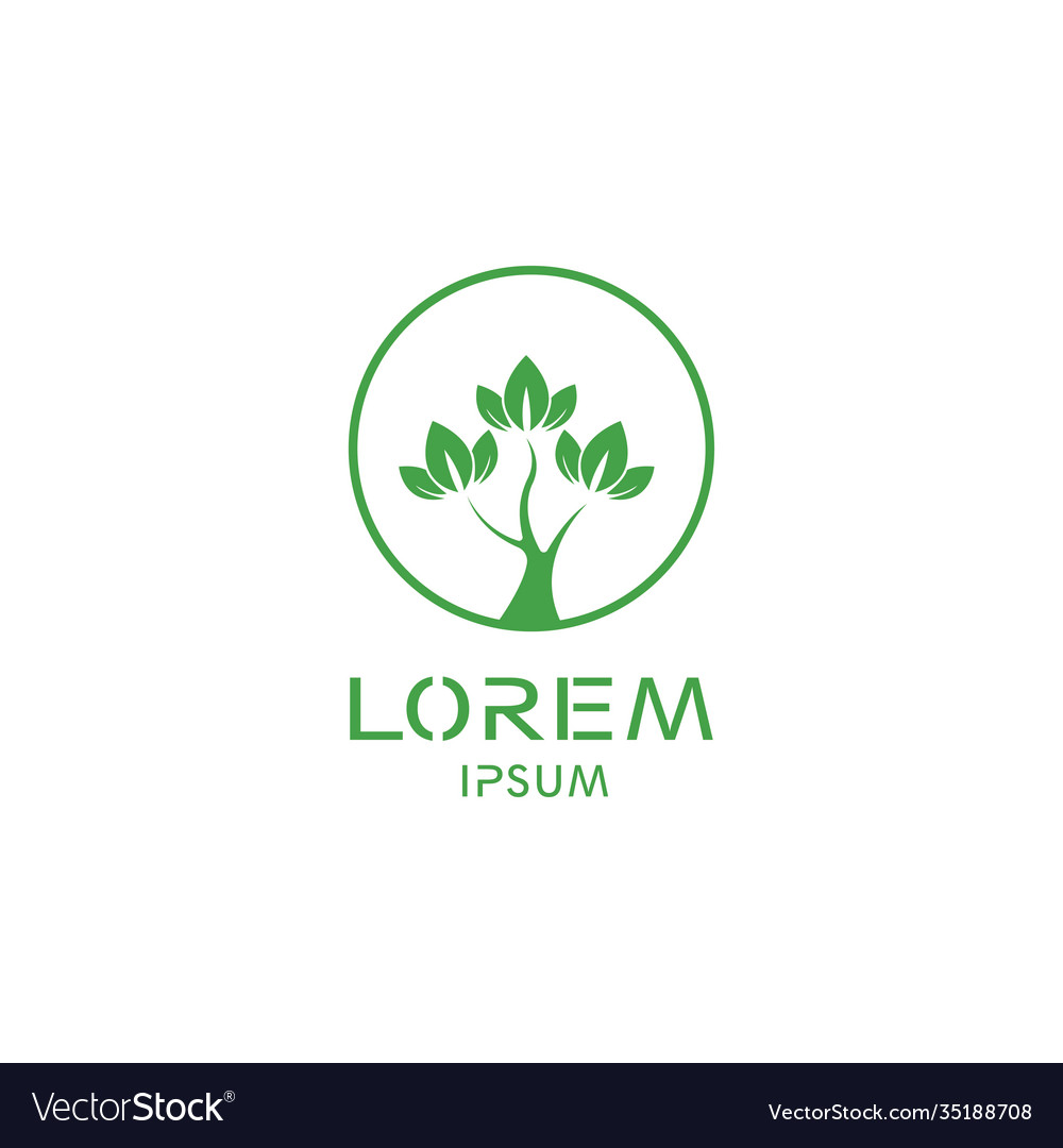 Logo for farm green leaf seed design natural Vector Image