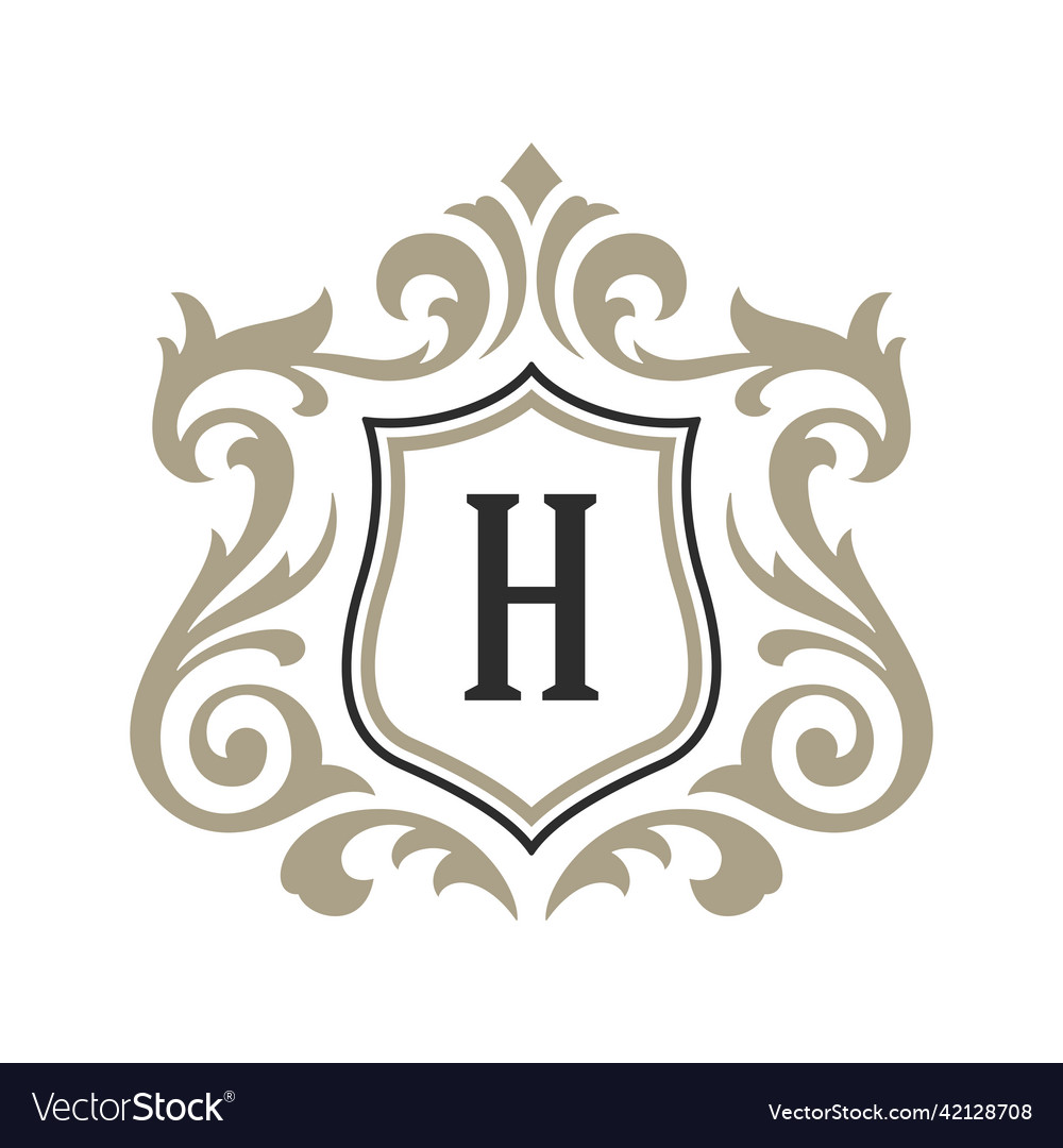 Luxury monogram logo template object Royalty Free Vector