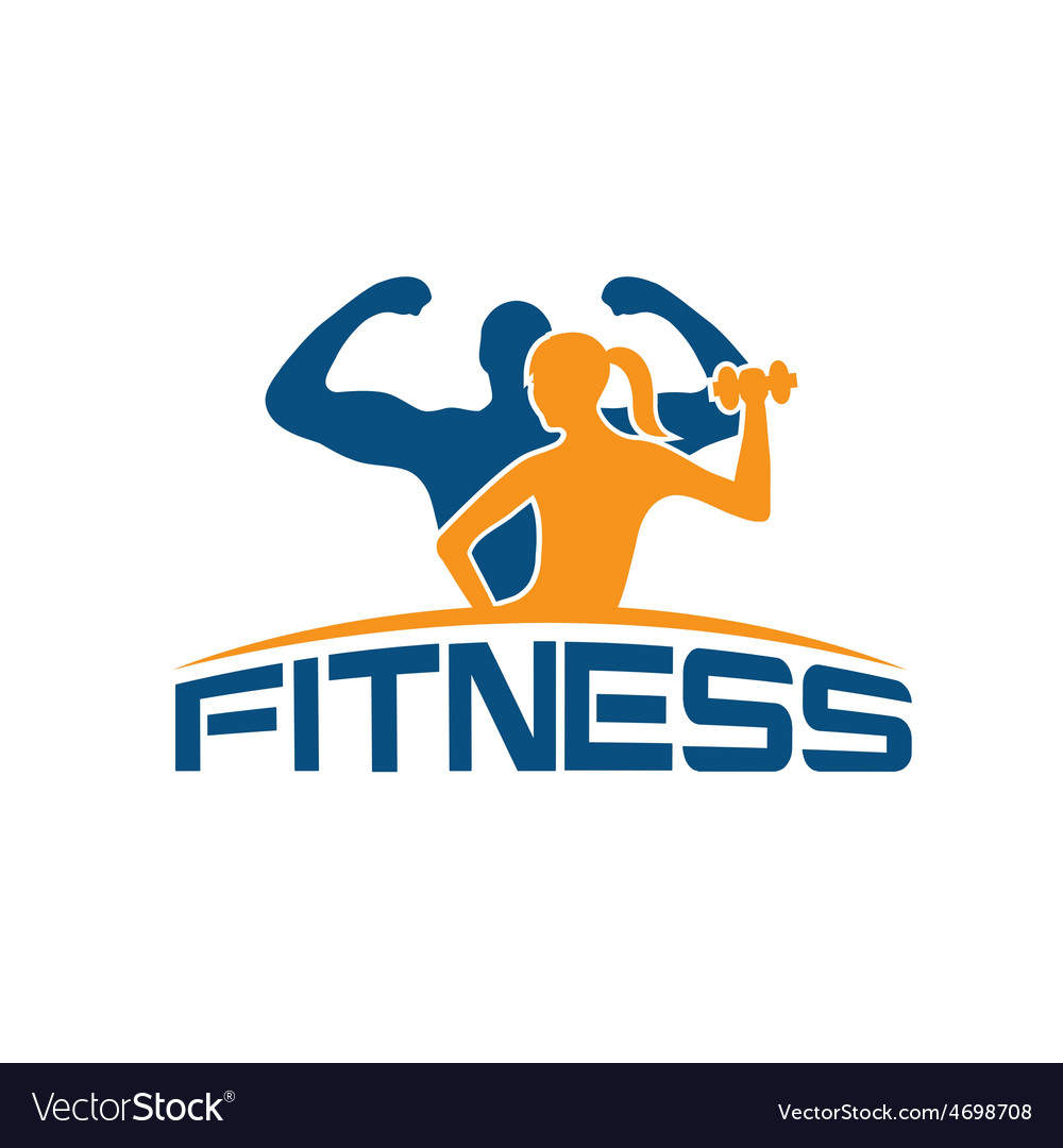 Man and woman of fitness silhouette character