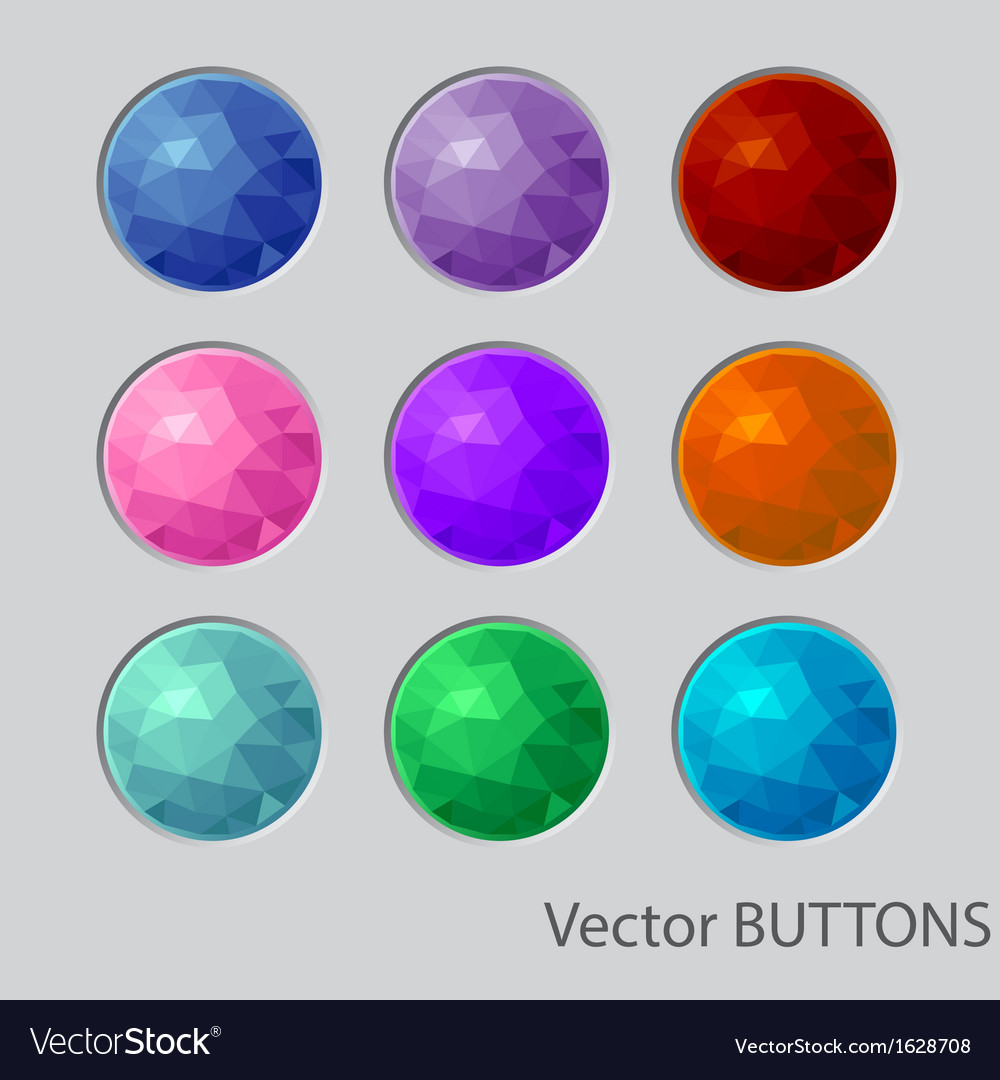 Polygonal round buttons design elements