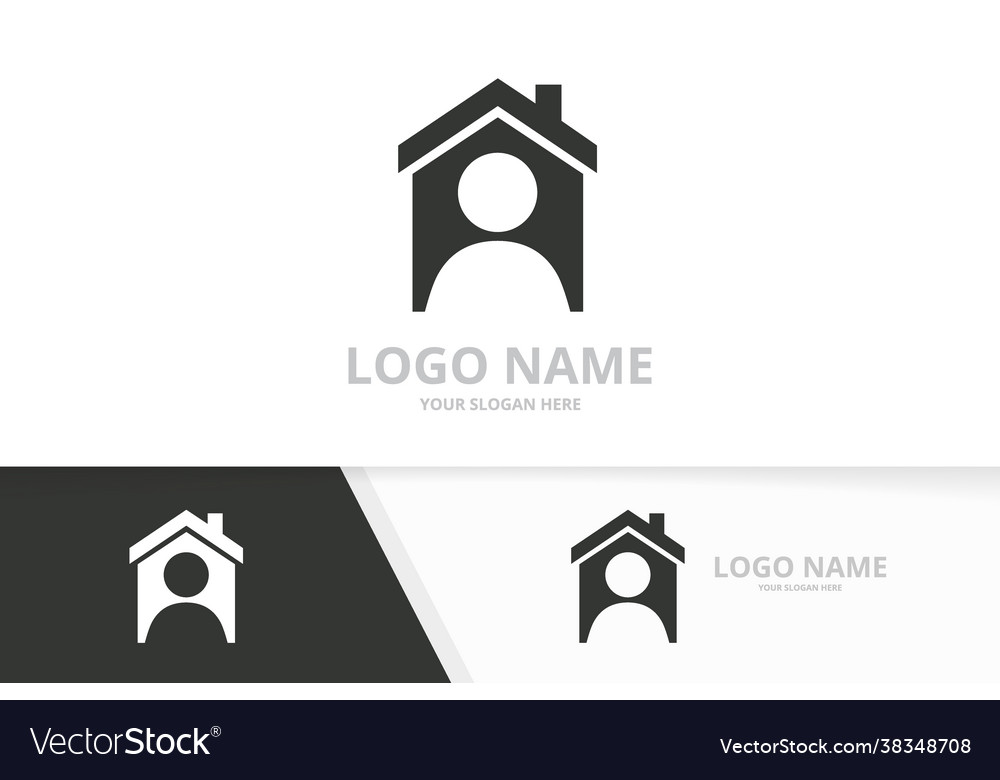 Real estate and man logo combination house