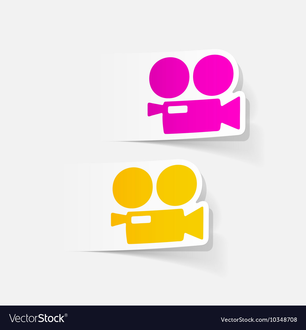 Realistic design element movie camera