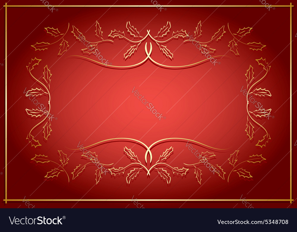 Red and gold background with frame in center