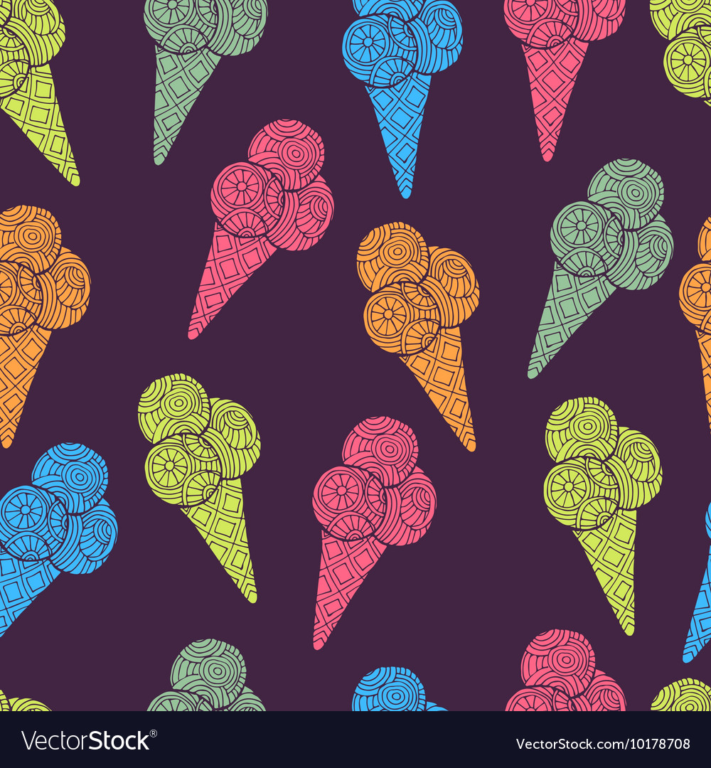 Seamless pattern of ice cream