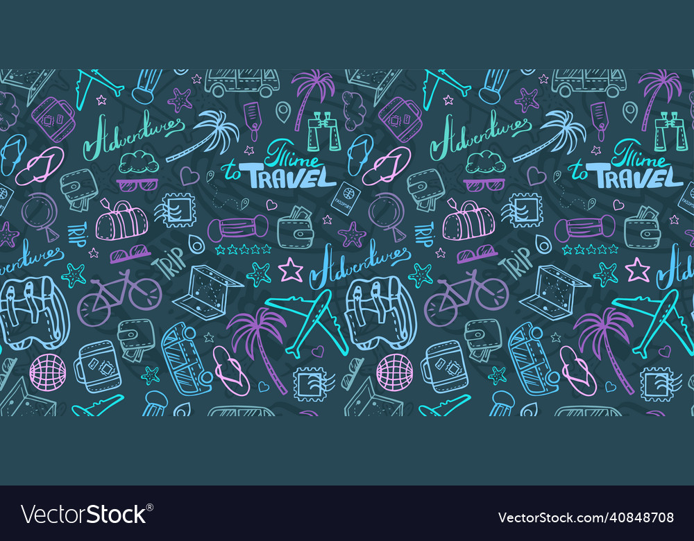 Seamless pattern of with doodles