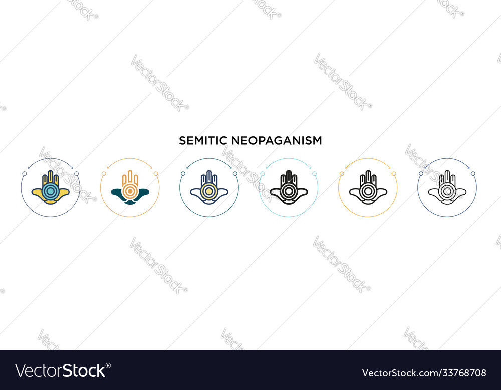 Semitic neopaganism icon in filled thin line