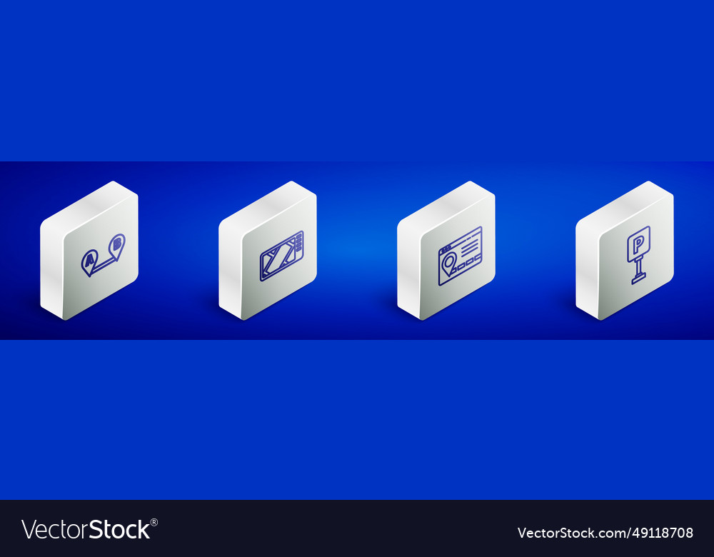 Set isometric line route location gps device vector image Set isometric line route location gps device
