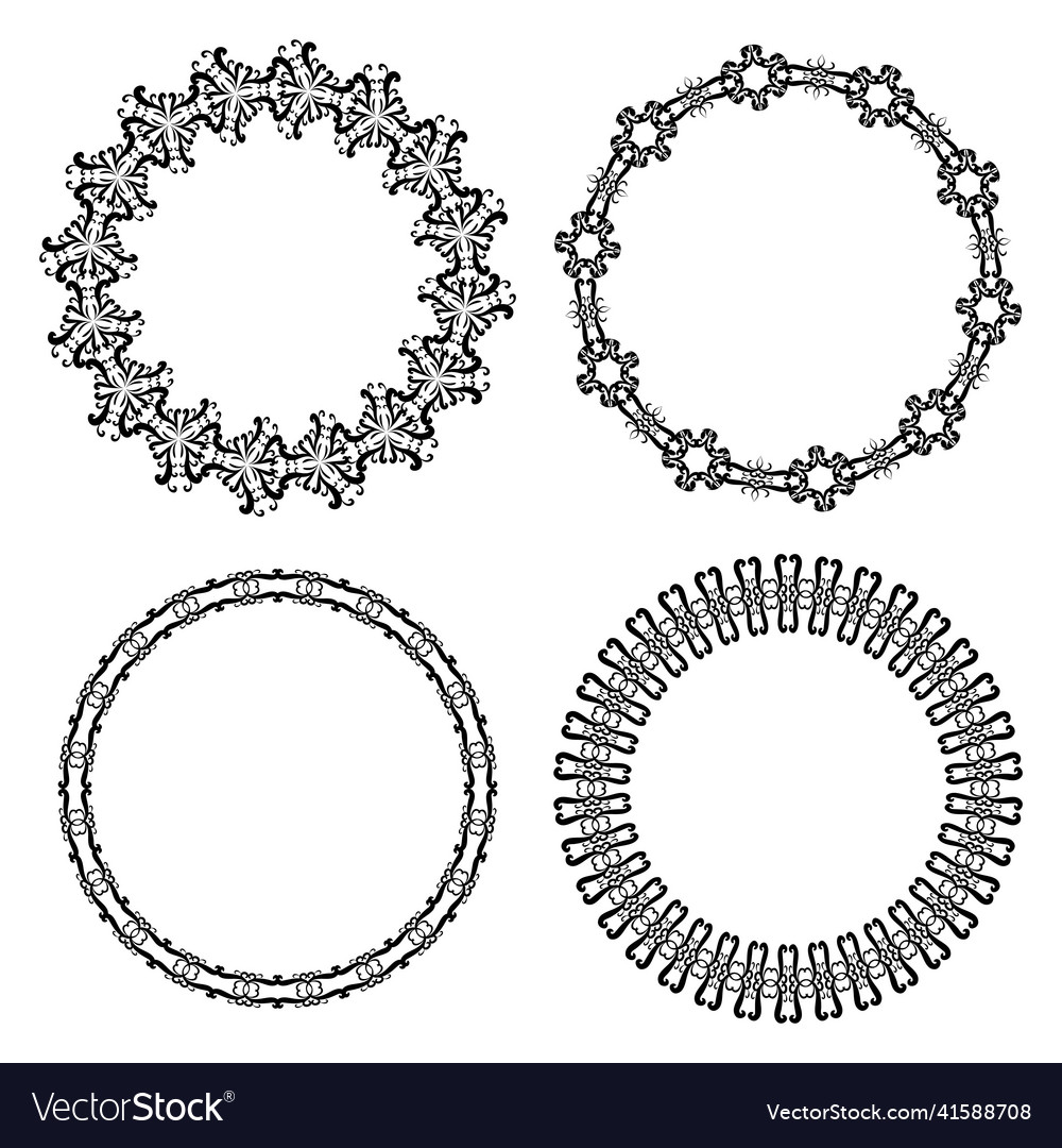 Set of round patterned borders