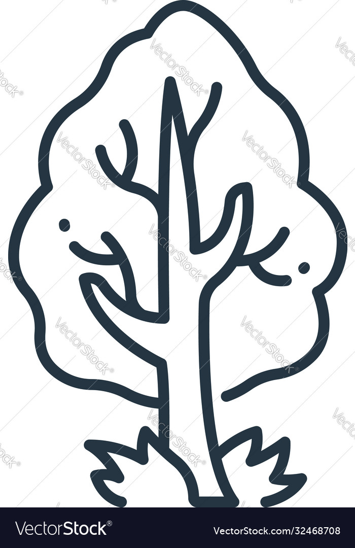 Tree icon editable stroke linear symbol Vector Image Tree icon editable stroke linear symbol