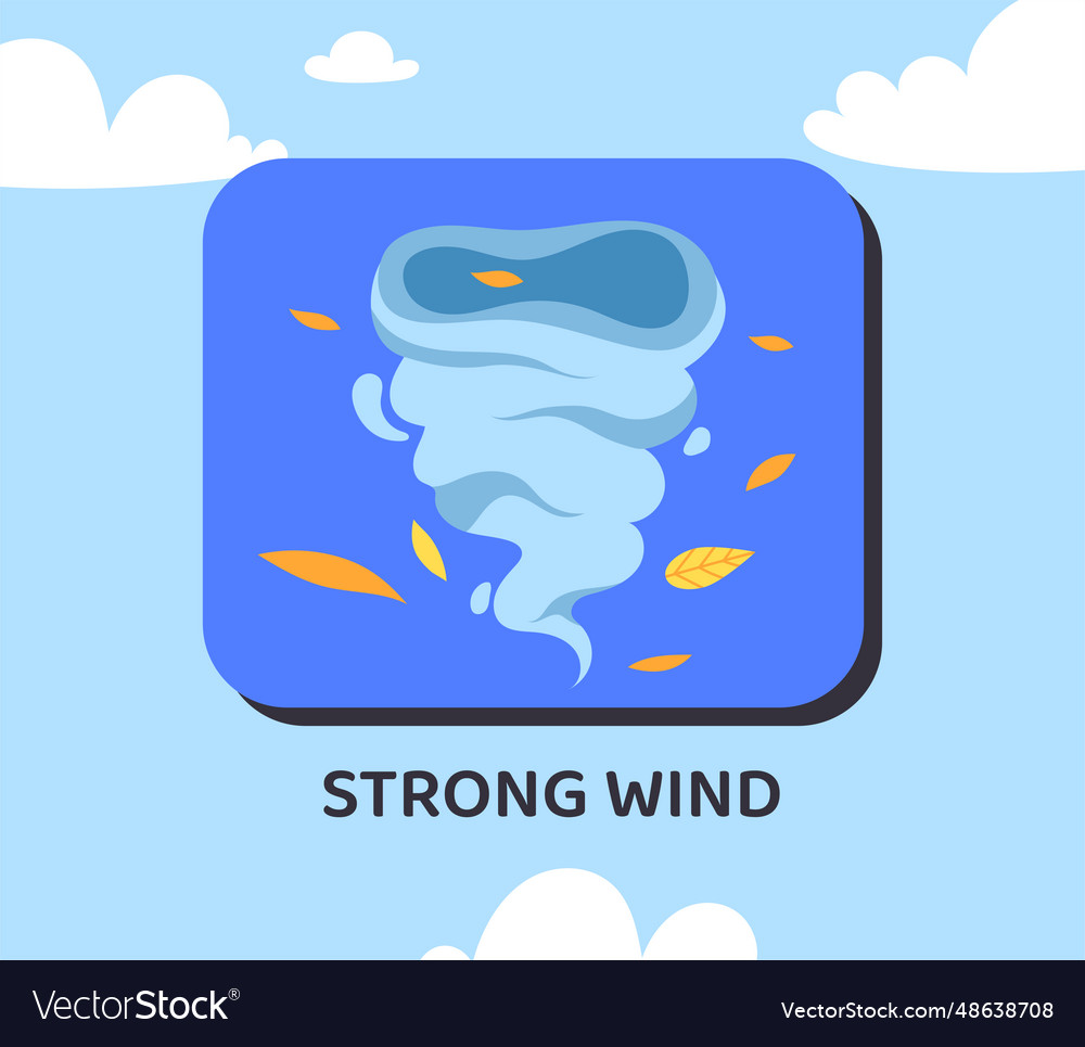 Weather effect strong wind concept Royalty Free Vector Image