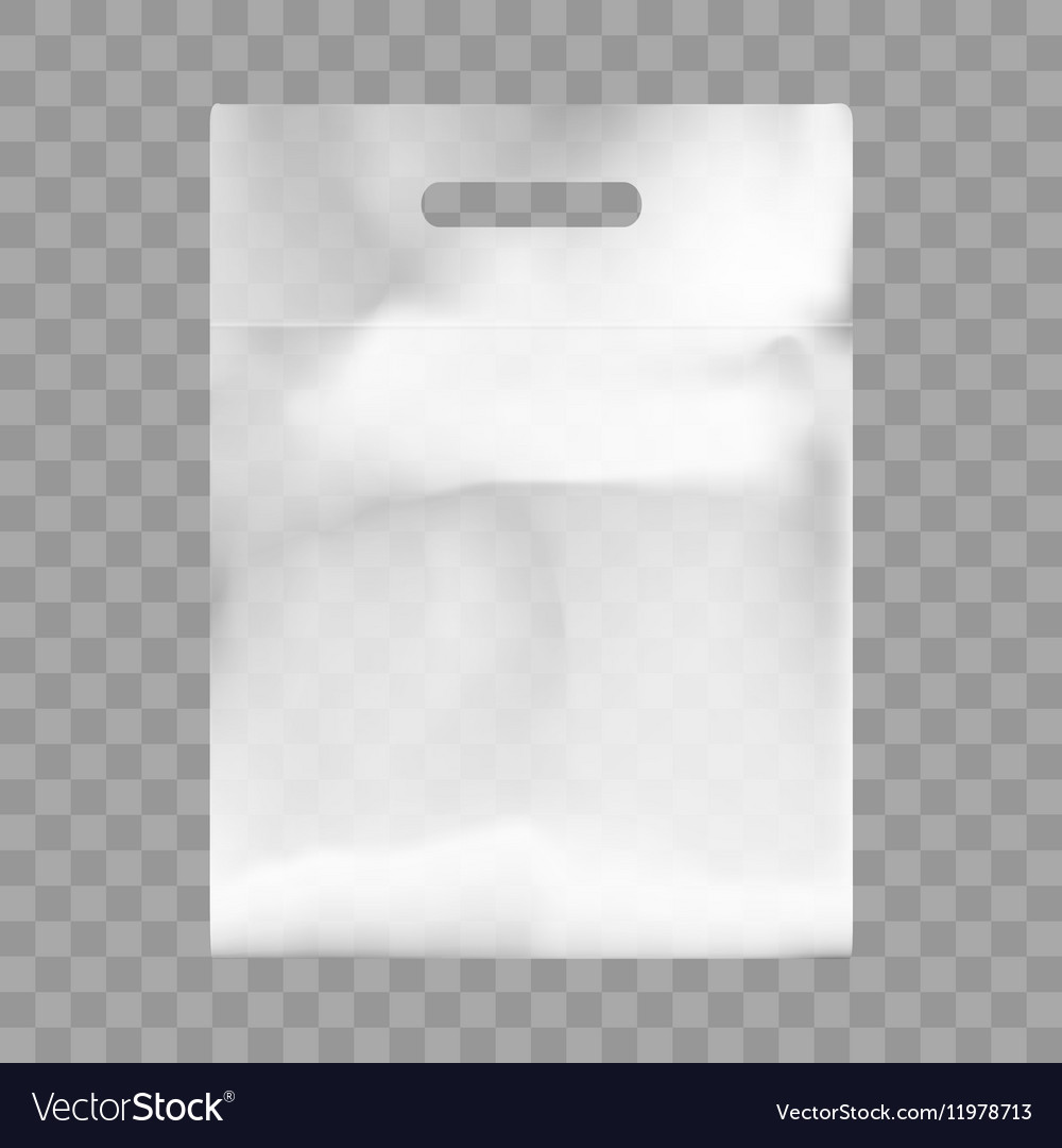 Download Blank plastic bag mock up empty polyethylene Vector Image