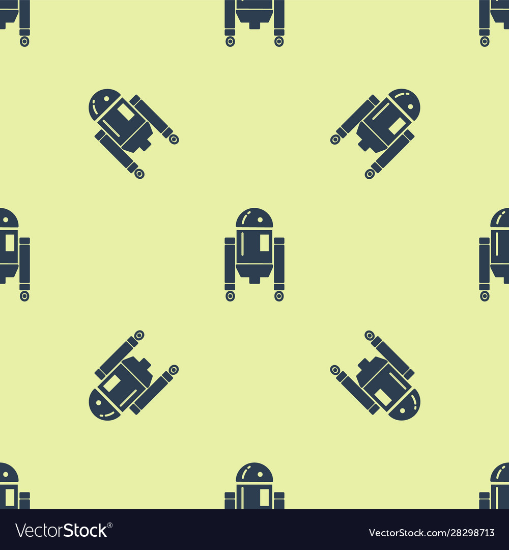 Blue robot icon isolated seamless pattern vector image Blue robot icon isolated seamless pattern