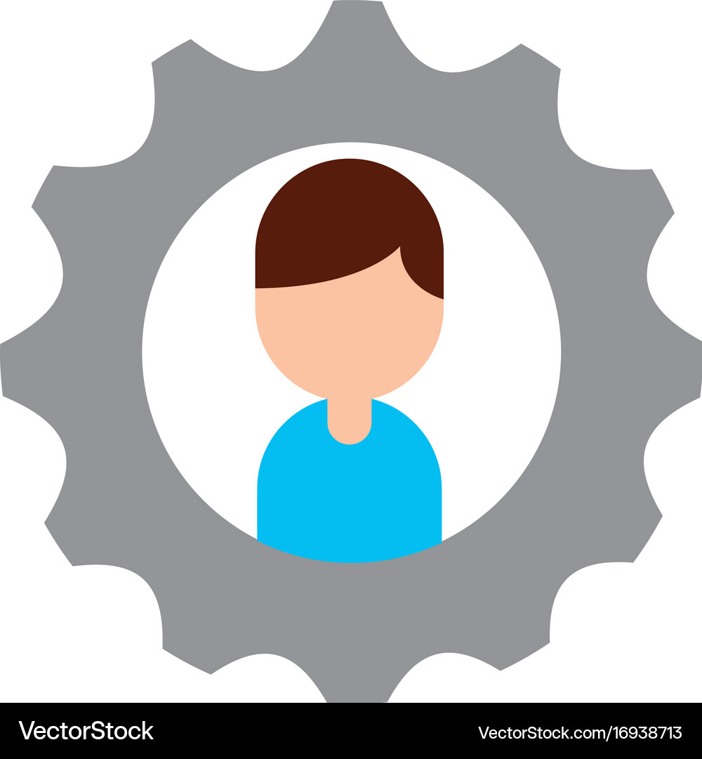 Businessman profile avatar with gear Royalty Free Vector