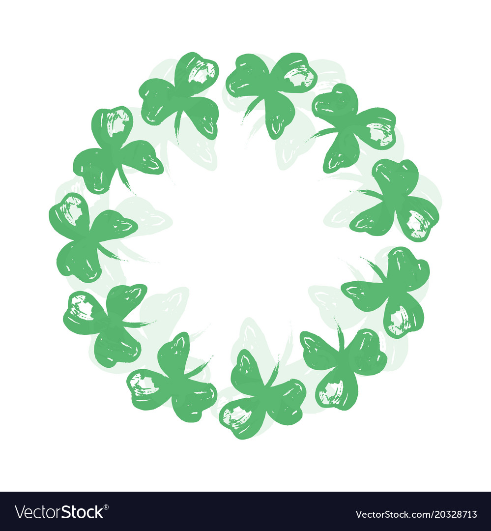 Circle wreath of clover leaves