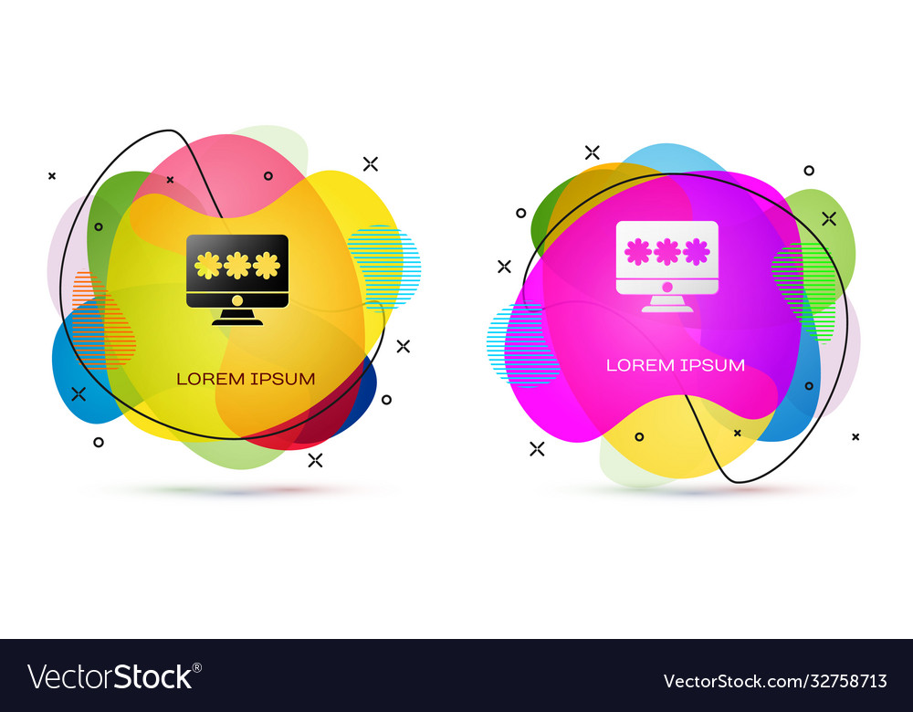 Color monitor with password notification icon vector image Color monitor with password notification icon