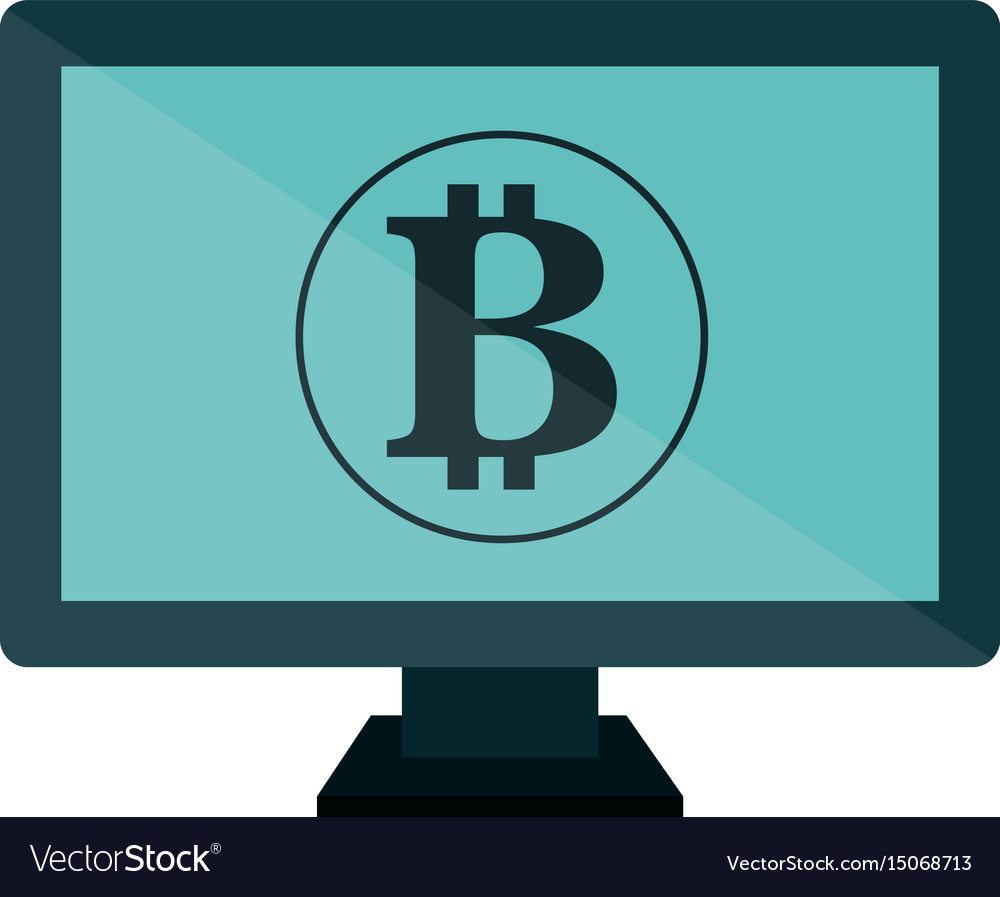 Computer desktop with bitcoin symbol