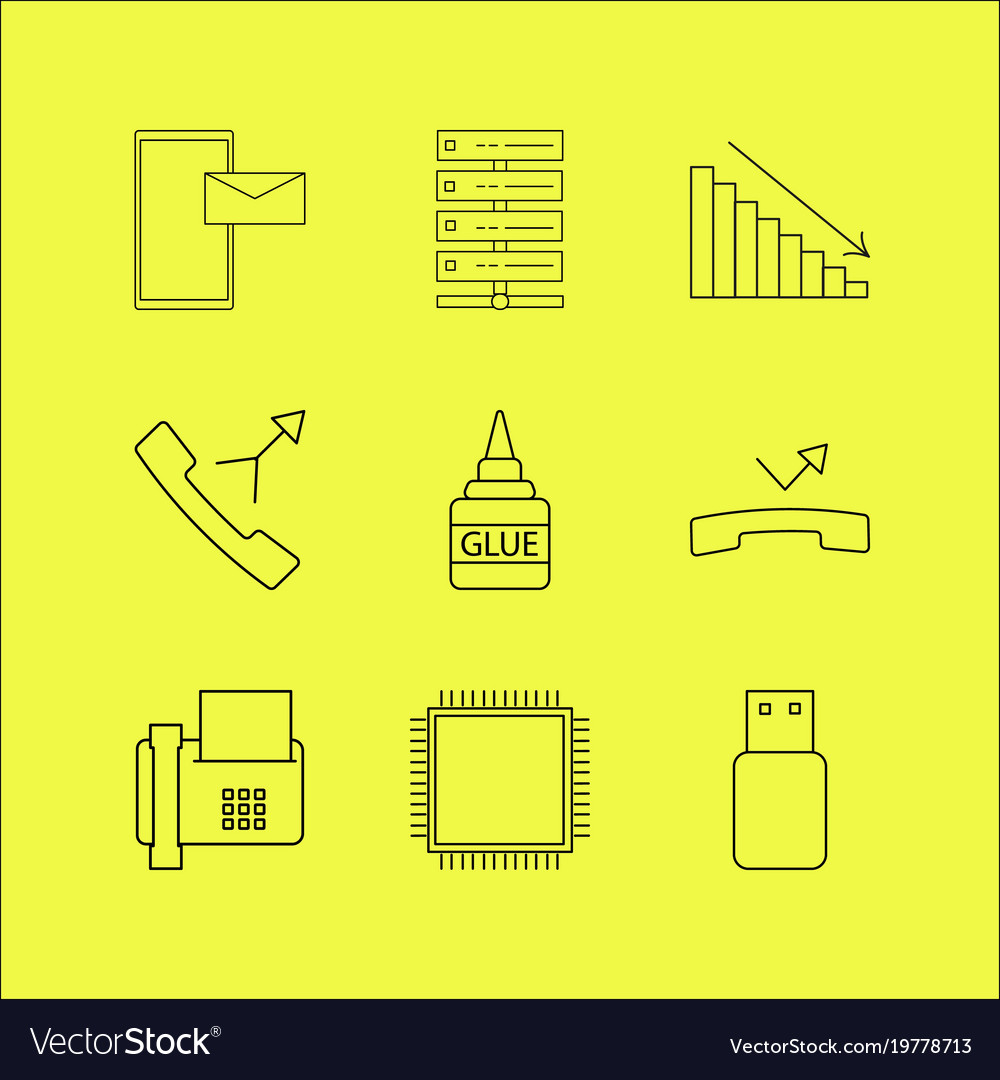 Devices linear icon set simple outline icons