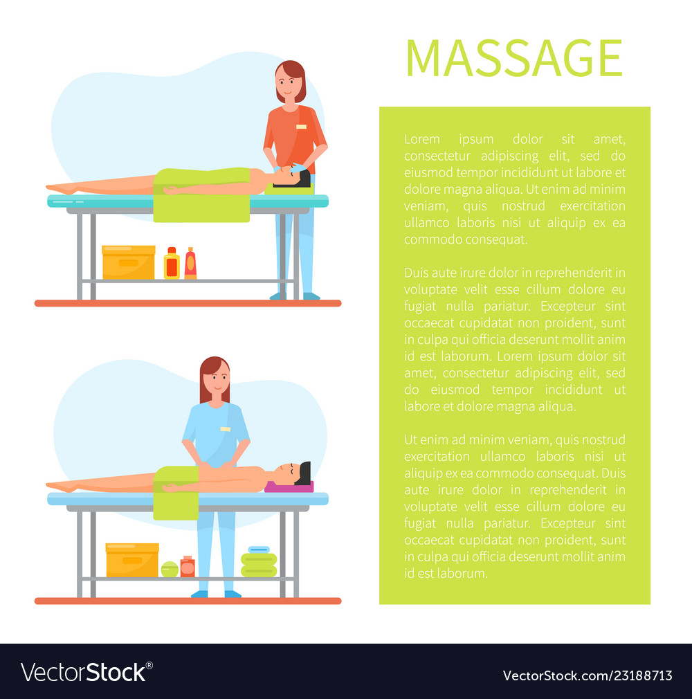 Facial and abdominal belly massage poster Vector Image