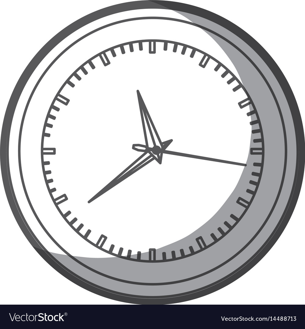 Grayscale silhouette of wall clock with thick