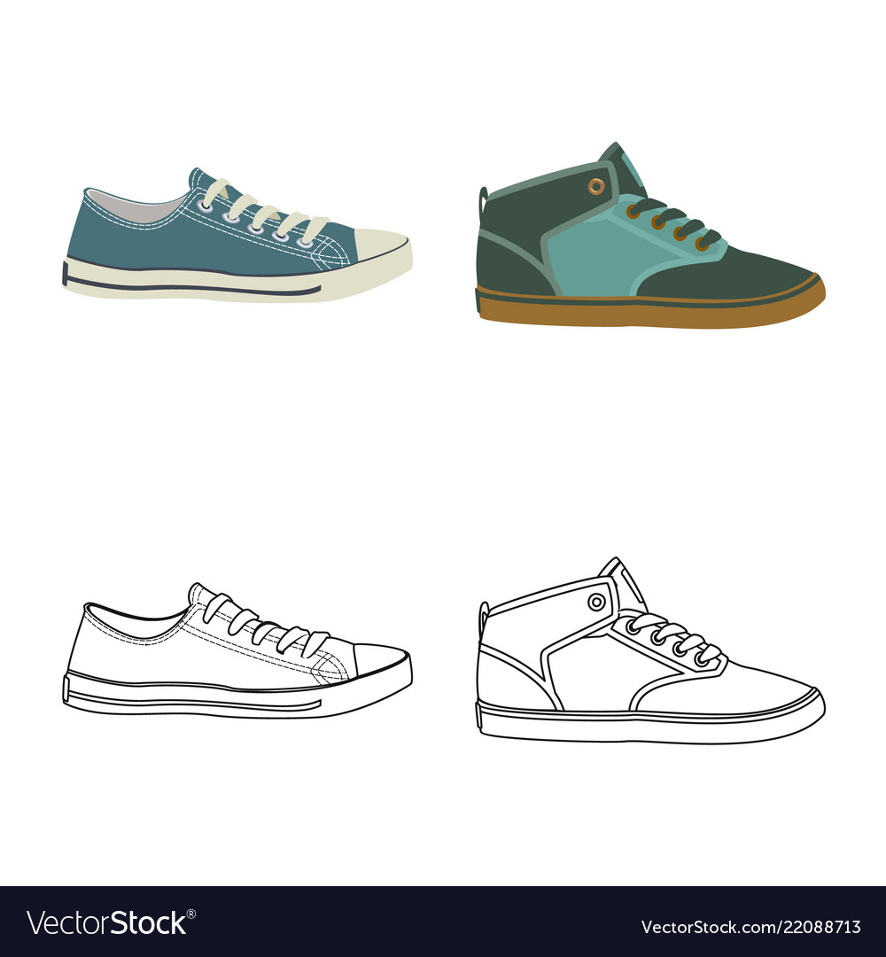 Isolated object of man and foot icon set