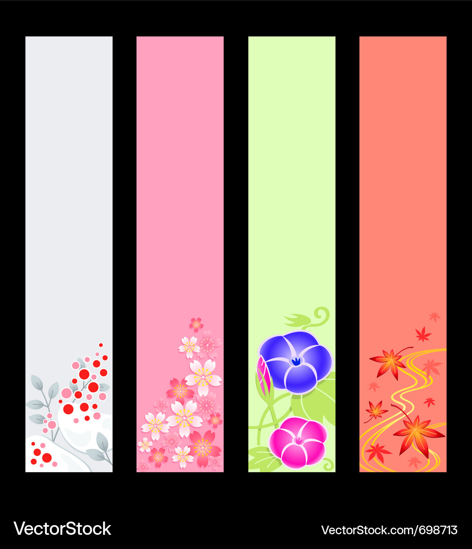 Japanese Season Banners Royalty Free Vector Image