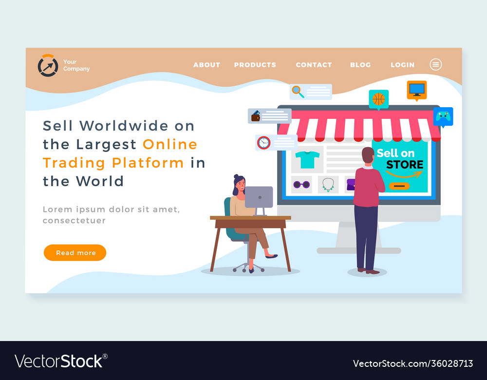 Landing page website sell worldwide on largest