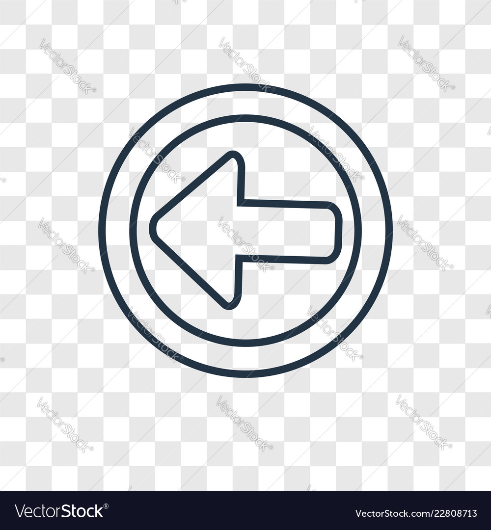 Left arrow concept linear icon isolated