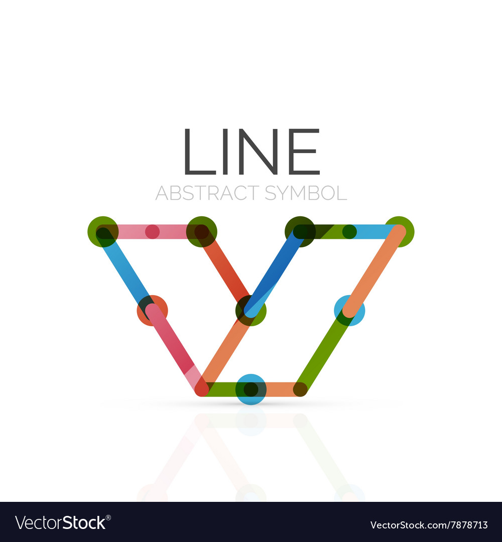 Linear abstract logo connected multicolored