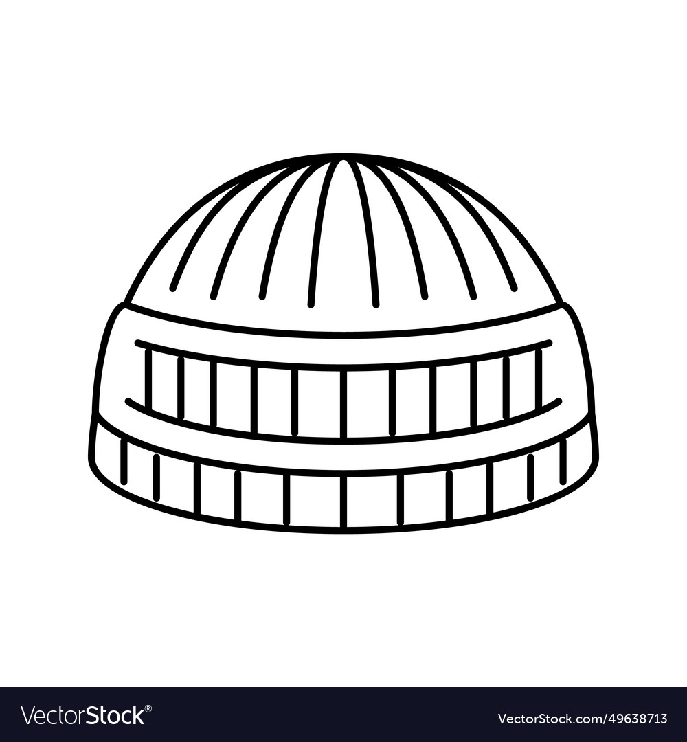 Muslim prayer cap kufi line icon