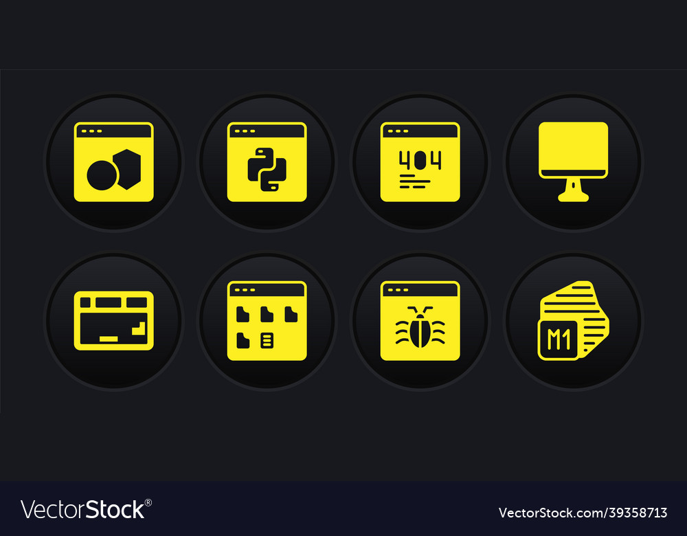 Set keyboard computer monitor screen browser vector image Set keyboard computer monitor screen browser